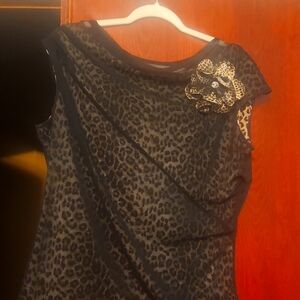 Illusion Chiffon-Leopard Top